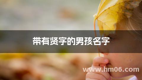 带有贤字的男孩名字