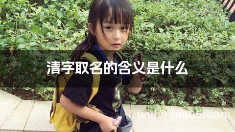 清字取名的含义是什么