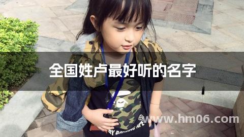 全国姓卢最好听的名字
