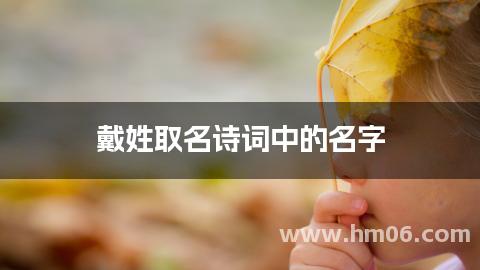 戴姓取名诗词中的名字