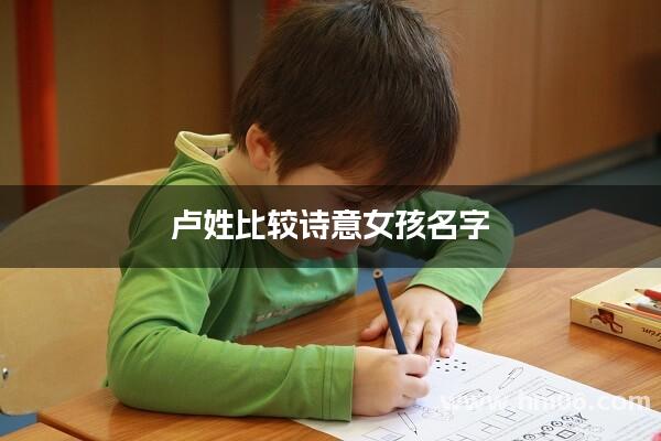 卢姓比较诗意女孩名字