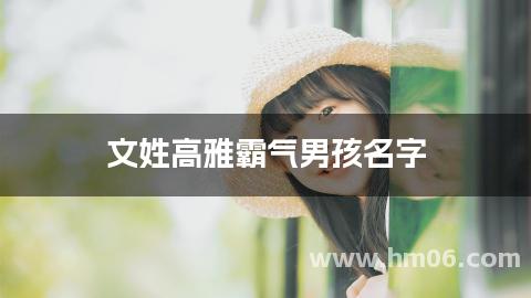 文姓高雅霸气男孩名字