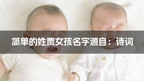 简单的姓贾女孩名字源自:诗词