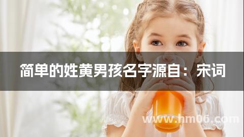 简单的姓黄男孩名字源自：宋词