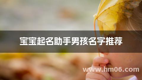宝宝起名助手男孩名字推荐
