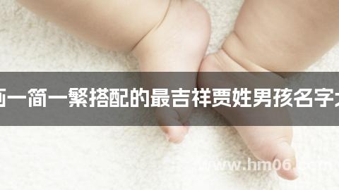 笔画一简一繁搭配的最吉祥贾姓男孩名字大全