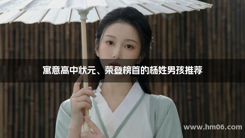 寓意高中状元、荣登榜首的杨姓男孩推荐