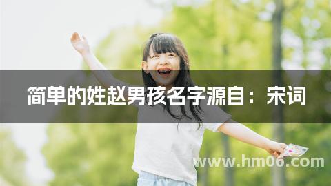 简单的姓赵男孩名字源自：宋词
