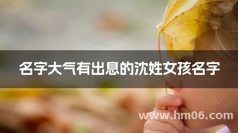 名字大气有出息的沈姓女孩名字